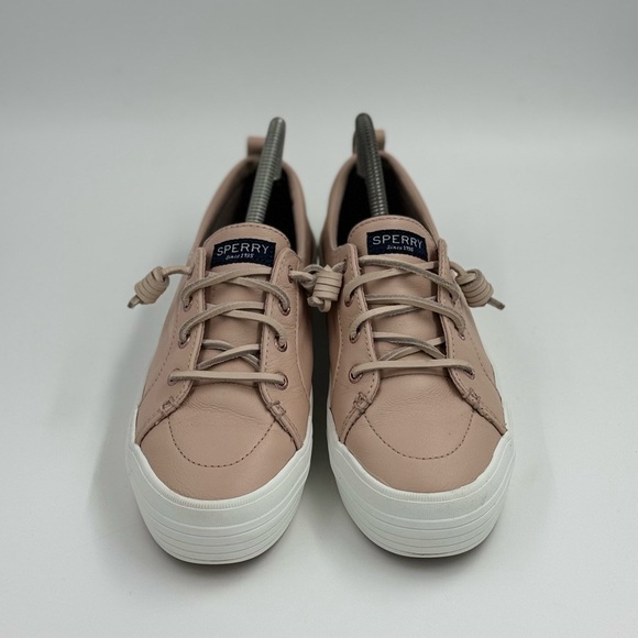 Sperry STS85082 Womens Crest Vibe Nude Leather Memory Foam Sneakers Shoes 8 - Picture 2 of 6